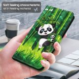 Peneženkové 3D pouzdro PAINTING na Samsung Galaxy A13 - Panda Climbing Bamboo