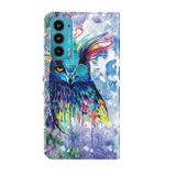 Peněženkové kožené pouzdro Painting Pattern na Motorola Moto E20/E30/E40 - Watercolor Owl