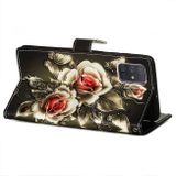 Peněženkové pouzdro kožené  3D Painting Horizontal na Samsung Galaxy A71-Rose on Black