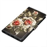 Peněženkové pouzdro kožené  3D Painting Horizontal na Samsung Galaxy A71-Rose on Black