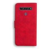 Peněženkové kožené pouzdro na LG K61 - Červená