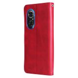 Peneženkové kožené pouzdro ZIPPER na Huawei Nova 9 SE - Červená