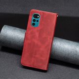 Pěneženkové kožené pouzdro LAMBSKIN pro Motorola Moto G22 - Červená