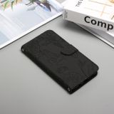 Peňeženkové kožené pouzdro PEONY pro Xiaomi Mi 11T / 11T Pro – Černá
