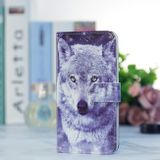 Peňeženkové kožené pouzdro PAINTED na Samsung Galaxy A23 5G - Bílý vlk