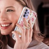 Ring Holder kryt IMD FLOWERS pro Samsung Galaxy A23 5G – Růžová gardénie