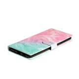 Peněženkové pouzdro Colored Drawing Marble na Samsung Galaxy S20 -Pink Green