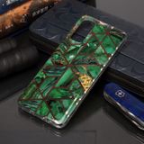 Gumový kryt   Plating Marble Pattern na Samsung Galaxy S20-zelený