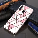 Měkké ochranné pouzdro TPU s mramorovým povrchem pro Samsung Galaxy A20s - růžové