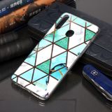 Měkké ochranné pouzdro TPU s mramorovým povrchem pro Samsung Galaxy A20s - Zelená Bílá