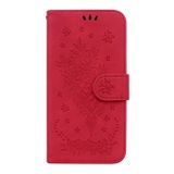 Peněženkové kožené pouzdro Butterfly Rose pro Samsung Galaxy A73 5G - Červená