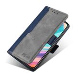 Peněženkové kožené pouzdro CONTRAST pro Samsung Galaxy A03 - Modrá a šedá