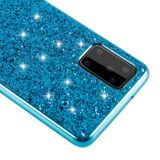 Gumový kryt na Samsung Galaxy S20+ Plating Glittery Powder -modrá