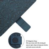 Peněženkové kožené pouzdro Mandala pro Samsung Galaxy S22 5G - Modrá