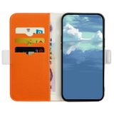 Peněženkové kožené pouzdro Candy Color pro Samsung Galaxy A73 5G - Oranžová