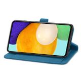 Peněženkové kožené pouzdro Flower pro Samsung Galaxy A73 5G - Modrá