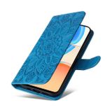 Peňeženkové kožené pouzdro SUNFLOWER pro Honor X8 4G 2022 – Modrá