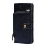 Peněženkové kožené pouzdro Zipper Bag pro Samsung Galaxy A73 5G - Černá