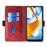 Peněženkové kožené pouzdro Contrast pro Samsung Galaxy A73 5G - Fialová a růžově červená