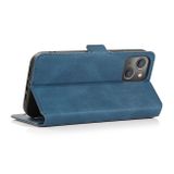 Peňeženkové kožené pouzdro RETRO pro iPhone 14 - Námořnická modrá