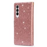 Peněženkové Glitter pouzdro Laser pro Samsung Galaxy Z Fold4 - Růžové zlato