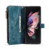 Peněženkové kožené pouzdro CaseMe Multi pro Samsung Galaxy Z Fold4 - Modrá