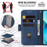 Peneženkové kožené pouzdro RFID na iPhone 14 Pro Max - Modrá
