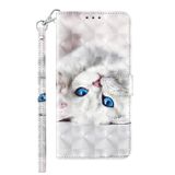 Peneženkové kožené pouzdro PAINTED na Oppo A54 / A54s - Reflection White Cat