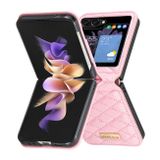 Kožený kryt Rhombic pro Samsung Galaxy Z Flip 5 - Růžová