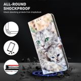 Peněženkové kožené pouzdro 3D Painted na Motorola Moto E20/E30/E40 - Two Loving Cats