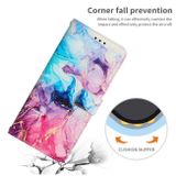Peněženkové 3D pouzdro Marble pro Samsung Galaxy A73 5G - Růžovo fialová