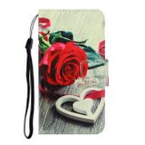 Peněženkové kožené pouzdro pro Samsung Galaxy A41 - Red rose