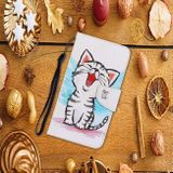 Peněženkové pouzdro Colored Drawing na Huawei P40-Red Mouth Cat