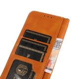 Peněženkové kožené pouzdro KHAZNEH pro Motorola Moto E22i - Růžově zlatá