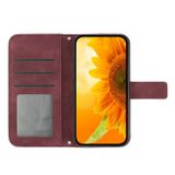 Peněženkové kožené pouzdro Sun Flower pro Samsung Galaxy A73 5G - Vínově červená