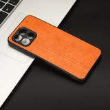 Kožený kryt Sewing pro Honor X8 5G/X6 - Oranžová