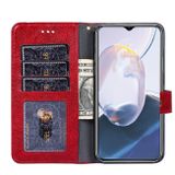 Peněženkové kožené pouzdro Zipper Bag pro Honor X8 5G/X6 - Červená