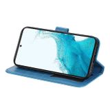 Peňeženkové kožené pouzdro 7-PETAL pro Samsung Galaxy S23 5G – Modrá