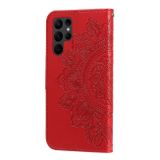 Peňeženkové kožené pouzdro 7-PETAL pro Samsung Galaxy S23 Ultra 5G – Červená