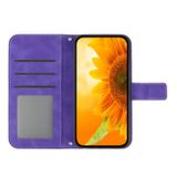 Peněženkové kožené pouzdro Skin Feel Sun Flower pro Motorola Moto E20 / E30 / E40 - Tmavě Fialová