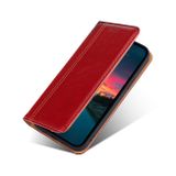 Peněženkové kožené pouzdro GRID pro Samsung Galaxy A04s - Červená