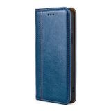 Peněženkové kožené pouzdro GRID pro Samsung Galaxy A04s - Modrá
