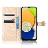 Peněženkové kožené pouzdro HONEYCOMB pro Samsung Galaxy A03 - Zlatá