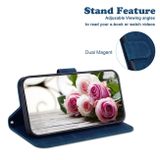 Peňeženkové kožené pouzdro BUTTERFLY ROSE pro Samsung Galaxy S23 Ultra 5G – Modrá