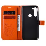 Peňaženkové kožené pouzdro BUTTERFLIES na Motorola Moto G8 Power -  oranžová