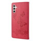Peňeženkové kožené pouzdro BUTTERFLY pro Samsung Galaxy A54 5G – Červená
