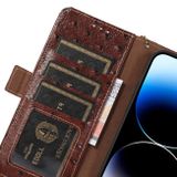 Peněženkové kožené pouzdro OSTRICH pro Samsung Galaxy A34 5G - Hnědá