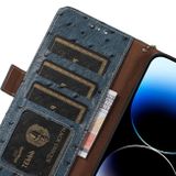 Peněženkové kožené pouzdro OSTRICH pro Samsung Galaxy A34 5G - Modrá