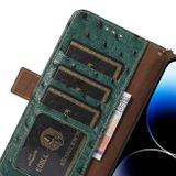 Peněženkové kožené pouzdro OSTRICH pro Samsung Galaxy A34 5G - Zelená