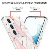 Gumový kryt ELECTROPLATING pro Samsung Galaxy S23 5G - Růžově bílá